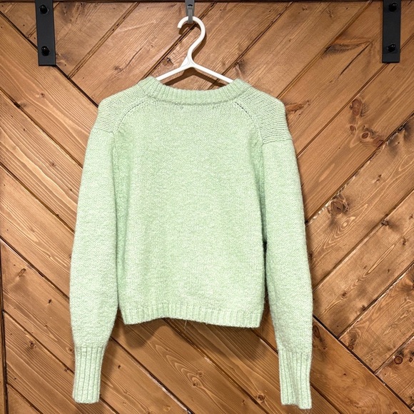 Mint Green Zara Women's Cropped Sweater Large - Picture 4 of 5
